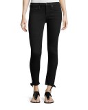 Steve Mid-Rise Capri Jeans W/ Tie-Hem Detail, Black