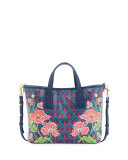 Marlborough Poppies Mini Tote Bag, Navy