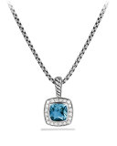 Petite Albion Pendant with Hampton Blue Topaz and Diamonds on Chain