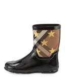 Ranmoor Metallic Star Rubber Rain Boot, Black, Youth