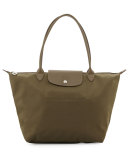 Le Pliage Neo Large Nylon Shoulder Tote Bag, Khaki