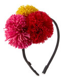 Lorelei Grosgrain Pompom Headband, Black