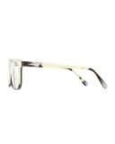 Rome Square Acetate Fashion Glasses, Zebra Horn
