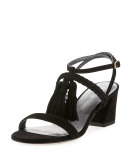 Tasselmania Suede City Sandal, Black