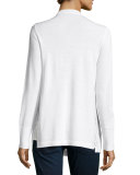 Hana Lace-Trim Draped Merino Cardigan