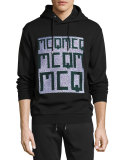 Embroidered Logo Hoodie, Dark Black Melange