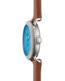 Runwell Coin Edge Watch with Leather Strap, 38mm