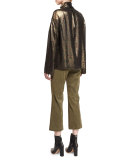 Alain Suede Cropped Boot-Cut Pants