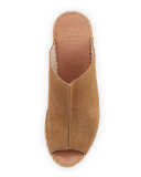 Cici Suede Espadrille Wedge Mule, Camel