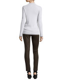 Natasha Ribbed Cashmere Sweater, Ivory