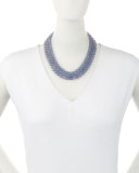 Beaded Lavender Blue Chalcedony Necklace