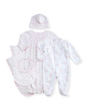 Fairy Tale Princess Floral Baby Bib, Pink/White