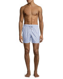 Guillauche Vintage Printed Swim Trunks, Blue