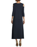 Cold-Shoulder A-line Jersey Maxi Dress, Petite