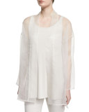 Long Washed Silk Organza Jacket 
