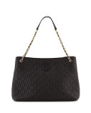 Marion Chain-Strap Shoulder Slouch Bag, Black