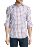 Sonoma Plaid Long-Sleeve Sport Shirt, Clementine