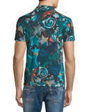 Allover Printed Short-Sleeve Polo Shirt, Multicolor