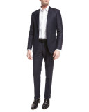 Wool-Blend Two-Button Jacket, Indigo