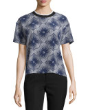 Niko Medallion Silk Top, Ink
