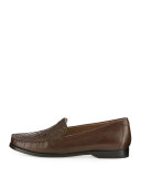 Pinch Woven Leather Loafer, Chestnut