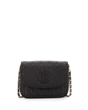 Marion Quilted Mini Shoulder Bag, Black