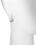 Avenue 18K White Gold Tahitian Pearl & Diamond Earrings