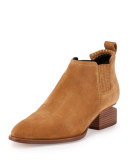 Kori Suede Lift-Heel Bootie, Sahara