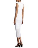 Ingrid Sleeveless Eyelet Mesh Midi Dress, White