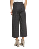 Fisher Project Plaid Wide-Leg Cropped Pants 