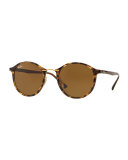 Round Plastic & Metal Sunglasses