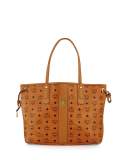 Liz Reversible Medium Visetos Tote Bag, Beige