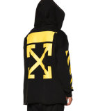 Pullover Hoodie w/Arrows, Black/Yellow