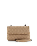Baby Olimpia Intrecciato Shoulder Bag, Open Off White