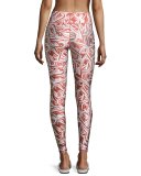 Glitter Candy Cane Leggings, Red
