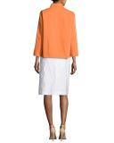 Coralyn Stretch-Canvas A-Line Skirt, White