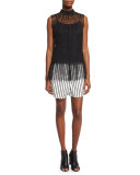 Striped Woven Skort, Black/White
