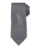 3D Basketweave Silk Tie, Blue