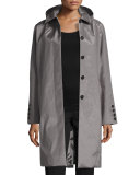 Hooded Tech-Fabric Jacket, Gray