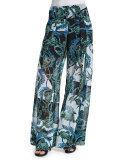 Ikebana Printed Samurai Pants, Multi Colors