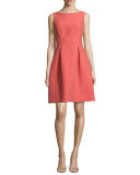 Betsy Sleeveless A-Line Dress, Coral