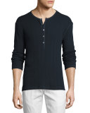 Thermal Henley T-Shirt, Marine