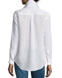 Knox Long-Sleeve Lace-Up Top, White