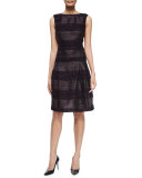 Sleeveless Combo Stripe Dress, Black Multi