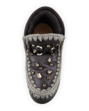 Mini Eskimo Suede Rhinestone Sneaker, Charcoal