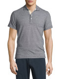 Smith Mini Dot-Print Short-Sleeve Polo Shirt, Navy