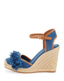 Shaw Fringe Espadrille Wedge Pump, Denim Blue/Royal Tan