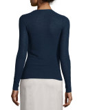 Jair V-Neck Button-Front Cardigan, Marble Bright Blue