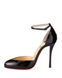 Dollyla Patent 100mm Red Sole Pump, Black
