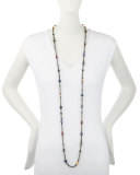 Long Bohemian Mixed-Gem Necklace, 55"L